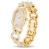 Reloj Dextera con cadena, fabricado en Suiza, pulsera de cristales, tono dorado, acabado dorado Reloj Dextera con cadena, fabricado en Suiza, pulsera de cristales, tono dorado, acabado dorado