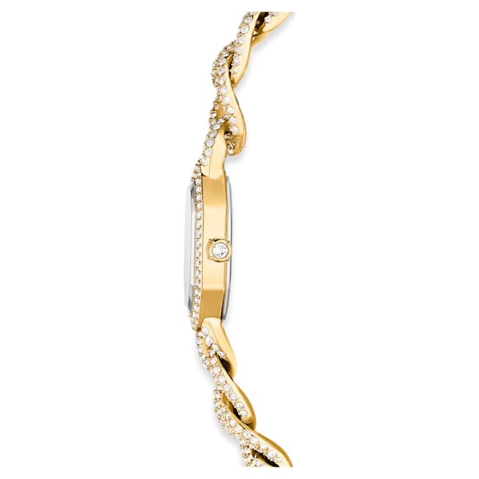 Reloj Dextera con cadena, fabricado en Suiza, pulsera de cristales, tono dorado, acabado dorado Reloj Dextera con cadena, fabricado en Suiza, pulsera de cristales, tono dorado, acabado dorado