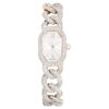 Reloj Dextera con cadena, fabricado en Suiza, pulseras de cristales, blanco, acabado en tono oro champán Reloj Dextera con cadena, fabricado en Suiza, pulseras de cristales, blanco, acabado en tono oro champán