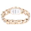 Reloj Dextera con cadena, fabricado en Suiza, pulseras de cristales, blanco, acabado en tono oro champán Reloj Dextera con cadena, fabricado en Suiza, pulseras de cristales, blanco, acabado en tono oro champán