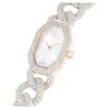 Reloj Dextera con cadena, fabricado en Suiza, pulseras de cristales, blanco, acabado en tono oro champán Reloj Dextera con cadena, fabricado en Suiza, pulseras de cristales, blanco, acabado en tono oro champán