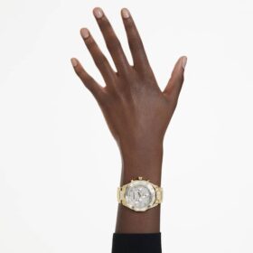 Reloj Dextera Lux de fabricación suiza, pulsera metálica, tono dorado, acabado dorado