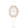 Reloj Dextera Octagon de fabricación suiza, correa de piel, blanco, acabado en tono oro rosa Reloj Dextera Octagon de fabricación suiza, correa de piel, blanco, acabado en tono oro rosa
