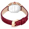 Reloj Dextera Octagon de fabricación suiza, correa de piel, rojo, acabado en tono oro rosa Reloj Dextera Octagon de fabricación suiza, correa de piel, rojo, acabado en tono oro rosa