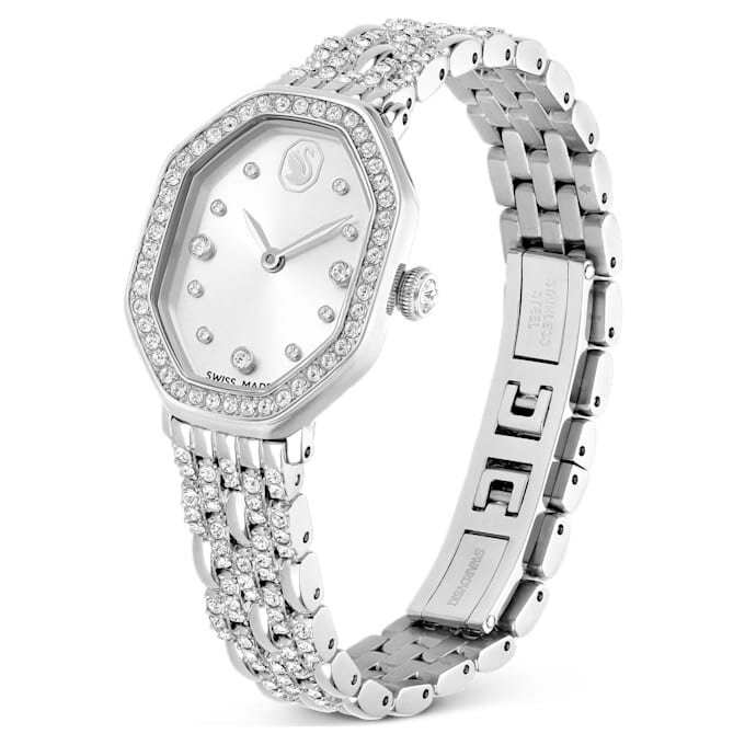 Reloj Dextera Octagon de fabricación suiza, pulsera de metal, tono plateado, acero inoxidable Reloj Dextera Octagon de fabricación suiza, pulsera de metal, tono plateado, acero inoxidable