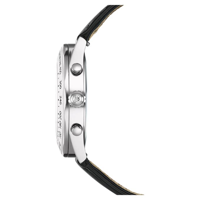 Reloj Dextera Tachymetre de fabricación suiza, correa de piel, tono plateado, acero inoxidable Reloj Dextera Tachymetre de fabricación suiza, correa de piel, tono plateado, acero inoxidable