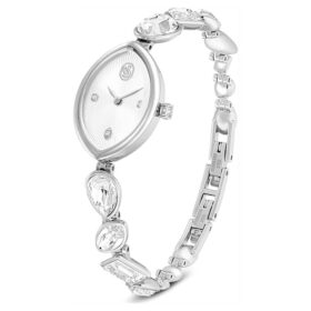 Reloj Gema con pulsera de cristales, tono plateado, acero inoxidable