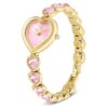 Reloj Idyllia Heart con pulsera de cristal, rosa, acabado dorado Reloj Idyllia Heart con pulsera de cristal, rosa, acabado dorado