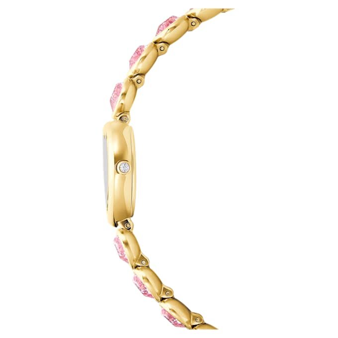 Reloj Idyllia Heart con pulsera de cristal, rosa, acabado dorado Reloj Idyllia Heart con pulsera de cristal, rosa, acabado dorado