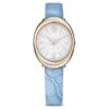 Reloj Imber Oval de fabricación suiza, correa de piel, azul, acabado en tono dorado champán Reloj Imber Oval de fabricación suiza, correa de piel, azul, acabado en tono dorado champán
