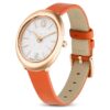 Reloj Imber Oval de fabricación suiza, correa de piel, naranja, acabado en tono oro rosa Reloj Imber Oval de fabricación suiza, correa de piel, naranja, acabado en tono oro rosa