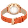 Reloj Imber Oval de fabricación suiza, correa de piel, naranja, acabado en tono oro rosa Reloj Imber Oval de fabricación suiza, correa de piel, naranja, acabado en tono oro rosa