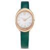 Reloj Imber Oval de fabricación suiza, correa de piel, verde, acabado en tono oro rosa Reloj Imber Oval de fabricación suiza, correa de piel, verde, acabado en tono oro rosa
