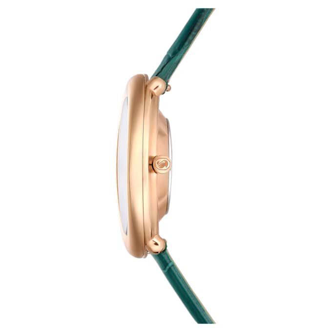 Reloj Imber Oval de fabricación suiza, correa de piel, verde, acabado en tono oro rosa Reloj Imber Oval de fabricación suiza, correa de piel, verde, acabado en tono oro rosa