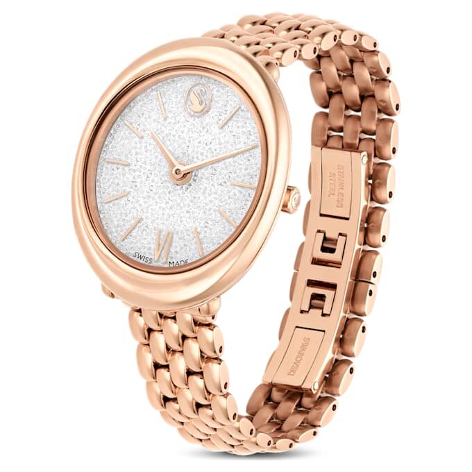Reloj Imber Oval de fabricación suiza, pulsera metálica, tono dorado, acabado en tono oro rosa Reloj Imber Oval de fabricación suiza, pulsera metálica, tono dorado, acabado en tono oro rosa