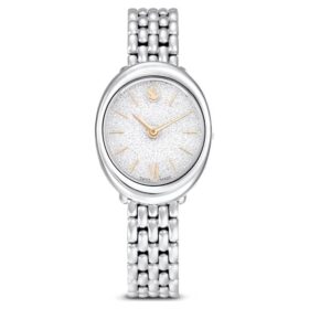 Reloj Imber Oval de fabricación suiza, pulsera metálica, tono plateado, acero inoxidable