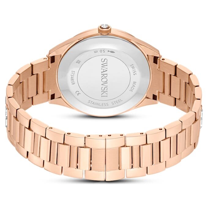 Reloj Matrix con fecha, fabricado en Suiza, brazalete metálico, tono oro rosa, acabado en tono oro rosa Reloj Matrix con fecha, fabricado en Suiza, brazalete metálico, tono oro rosa, acabado en tono oro rosa