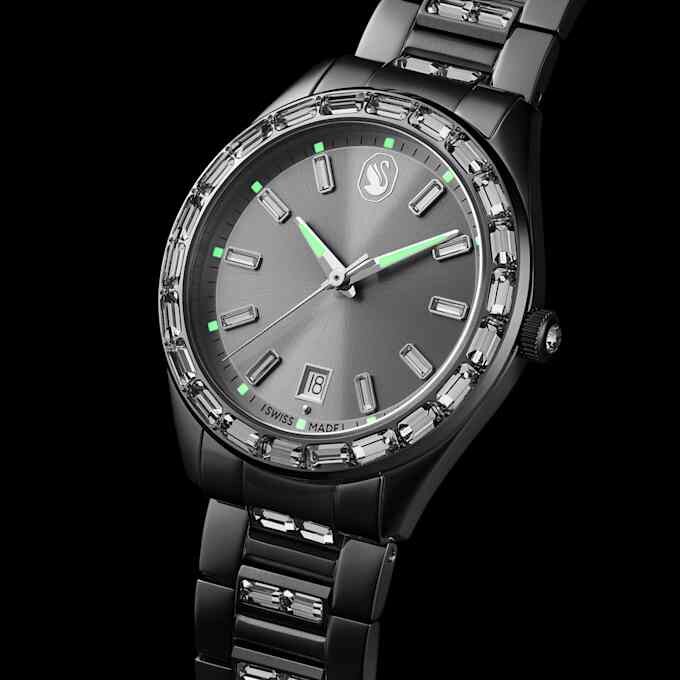 Reloj Matrix Date de fabricación suiza, pulsera de metal, tono plateado, acero inoxidable Reloj Matrix Date de fabricación suiza, pulsera de metal, tono plateado, acero inoxidable