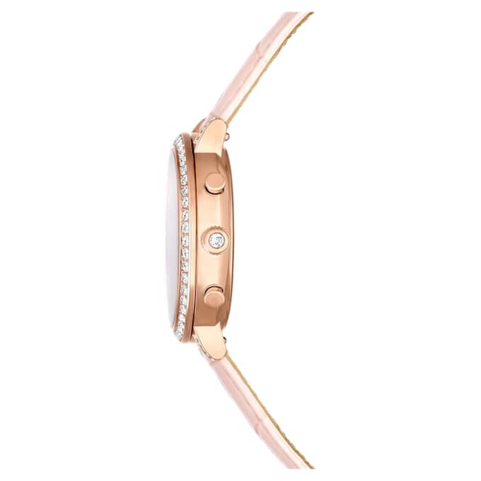 Reloj Matrix Tennis Chrono de fabricación suiza, correa de piel, rosa, acabado en tono oro rosa Reloj Matrix Tennis Chrono de fabricación suiza, correa de piel, rosa, acabado en tono oro rosa