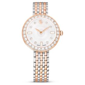 Reloj Matrix Tennis de 7 eslabones, fabricado en Suiza, brazalete de metal, tono oro rosa, acabado de metales mixtos