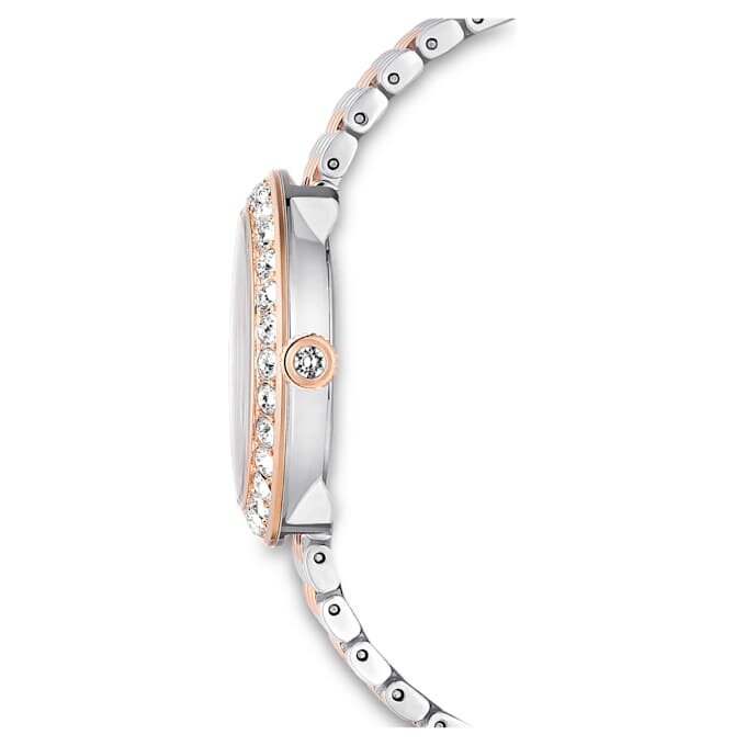 Reloj Matrix Tennis de 7 eslabones, fabricado en Suiza, brazalete de metal, tono oro rosa, acabado de metales mixtos Reloj Matrix Tennis de 7 eslabones, fabricado en Suiza, brazalete de metal, tono oro rosa, acabado de metales mixtos