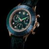 Reloj Octea Chrono de fabricación suiza, correa de piel, verde, acabado en tono oro rosa Reloj Octea Chrono de fabricación suiza, correa de piel, verde, acabado en tono oro rosa