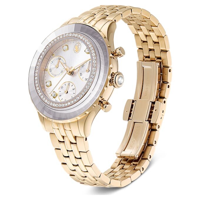 Reloj Octea Chrono de fabricación suiza, pulsera metálica, tono dorado, acabado en tono dorado champán Reloj Octea Chrono de fabricación suiza, pulsera metálica, tono dorado, acabado en tono dorado champán