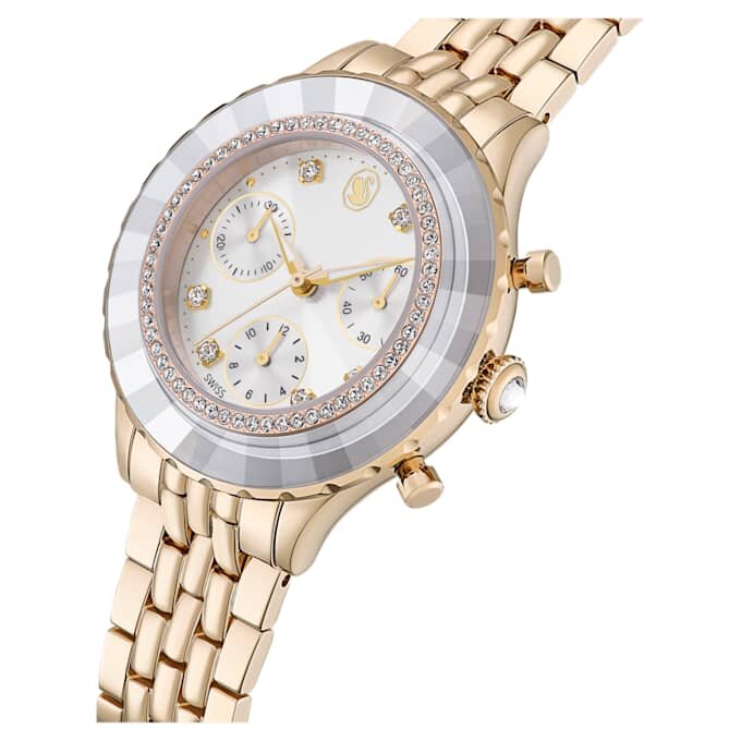 Reloj Octea Chrono de fabricación suiza, pulsera metálica, tono dorado, acabado en tono dorado champán Reloj Octea Chrono de fabricación suiza, pulsera metálica, tono dorado, acabado en tono dorado champán
