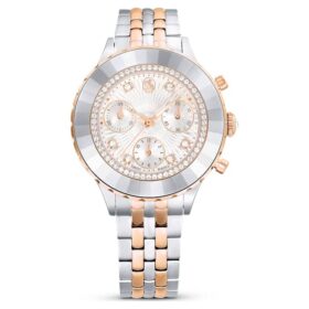 Reloj Octea Chrono de fabricación suiza, pulsera metálica, tono oro rosa, acabado de metales combinados