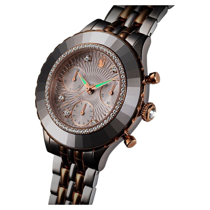 Reloj Octea Chrono de fabricación suiza, pulsera metálica, tono oro rosa, acabado de metales combinados Reloj Octea Chrono de fabricación suiza, pulsera metálica, tono oro rosa, acabado de metales combinados