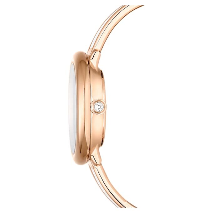 Reloj tipo brazalete Crystalline, fabricación suiza, correa metálica, blanco, acabado en tono oro rosa Reloj tipo brazalete Crystalline, fabricación suiza, correa metálica, blanco, acabado en tono oro rosa