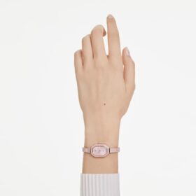 Reloj tipo brazalete Dextera de fabricación suiza, correa metálica, rosa, chapado en tono oro rosa