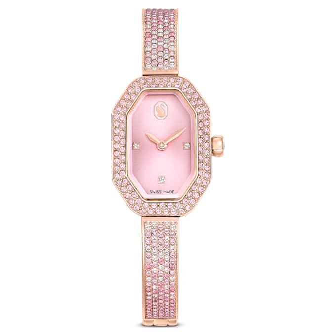 Reloj tipo brazalete Dextera de fabricación suiza, correa metálica, rosa, chapado en tono oro rosa Reloj tipo brazalete Dextera de fabricación suiza, correa metálica, rosa, chapado en tono oro rosa