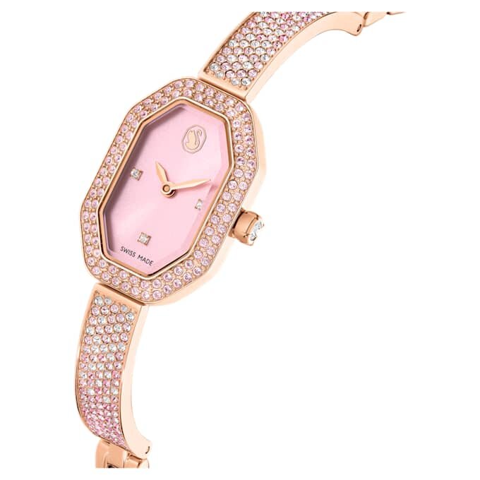 Reloj tipo brazalete Dextera de fabricación suiza, correa metálica, rosa, chapado en tono oro rosa Reloj tipo brazalete Dextera de fabricación suiza, correa metálica, rosa, chapado en tono oro rosa
