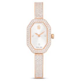 Reloj tipo brazalete Dextera de fabricación suiza, correa metálica, tono oro rosa, acabado en tono oro rosa