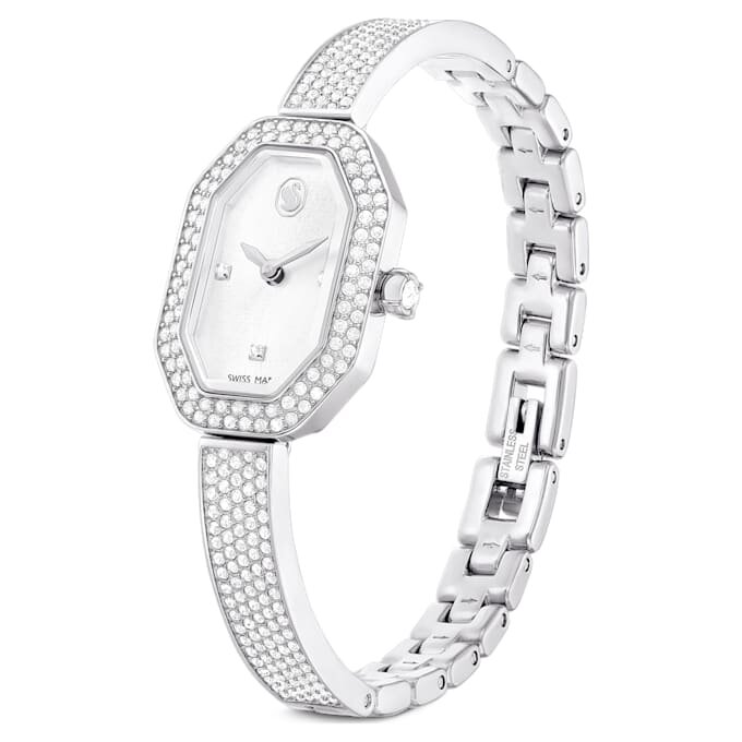 Reloj tipo brazalete Dextera de fabricación suiza, correa metálica, tono plateado, acero inoxidable Reloj tipo brazalete Dextera de fabricación suiza, correa metálica, tono plateado, acero inoxidable