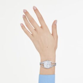 Reloj tipo brazalete Hyperbola, fabricado en Suiza, brazalete metálico, tono plateado, acero inoxidable