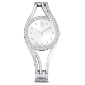 Reloj tipo brazalete Hyperbola, fabricado en Suiza, brazalete metálico, tono plateado, acero inoxidable