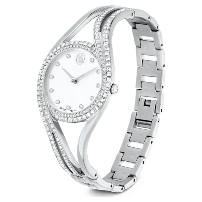 Reloj tipo brazalete Hyperbola, fabricado en Suiza, brazalete metálico, tono plateado, acero inoxidable Reloj tipo brazalete Hyperbola, fabricado en Suiza, brazalete metálico, tono plateado, acero inoxidable