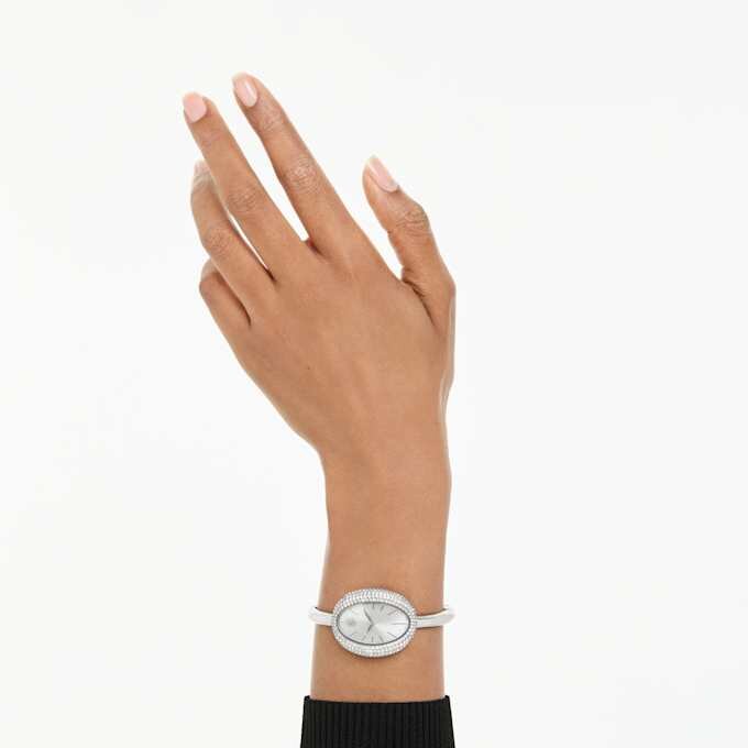 Reloj tipo brazalete Imber de fabricación suiza, pulsera de metal, tono plateado, acero inoxidable Reloj tipo brazalete Imber de fabricación suiza, pulsera de metal, tono plateado, acero inoxidable