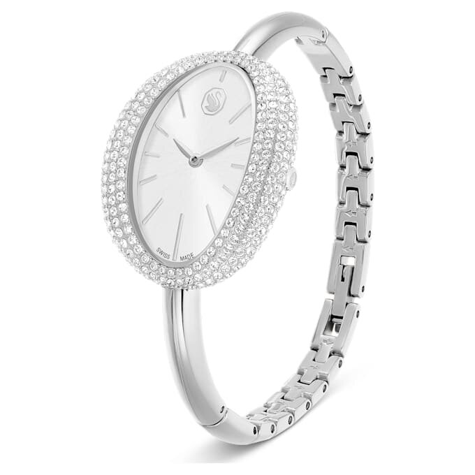 Reloj tipo brazalete Imber de fabricación suiza, pulsera de metal, tono plateado, acero inoxidable Reloj tipo brazalete Imber de fabricación suiza, pulsera de metal, tono plateado, acero inoxidable