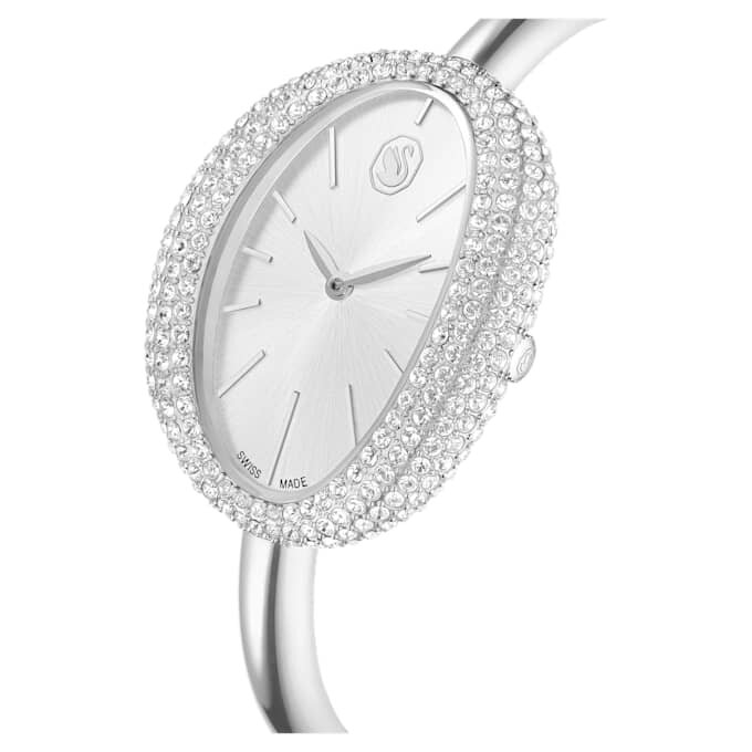 Reloj tipo brazalete Imber de fabricación suiza, pulsera de metal, tono plateado, acero inoxidable Reloj tipo brazalete Imber de fabricación suiza, pulsera de metal, tono plateado, acero inoxidable