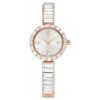Reloj tipo brazalete Matrix, fabricado en Suiza, con pulsera de cristales, blanco, acabado en tono oro rosa Reloj tipo brazalete Matrix, fabricado en Suiza, con pulsera de cristales, blanco, acabado en tono oro rosa