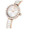 Reloj tipo brazalete Matrix, fabricado en Suiza, con pulsera de cristales, blanco, acabado en tono oro rosa Reloj tipo brazalete Matrix, fabricado en Suiza, con pulsera de cristales, blanco, acabado en tono oro rosa
