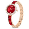 Reloj tipo brazalete Matrix, fabricado en Suiza, con pulsera de cristales, rojo, acabado en tono oro rosa Reloj tipo brazalete Matrix, fabricado en Suiza, con pulsera de cristales, rojo, acabado en tono oro rosa