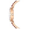 Reloj tipo brazalete Matrix, fabricado en Suiza, con pulsera de cristales, rojo, acabado en tono oro rosa Reloj tipo brazalete Matrix, fabricado en Suiza, con pulsera de cristales, rojo, acabado en tono oro rosa