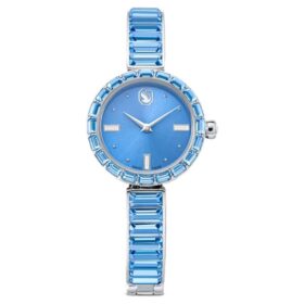 Reloj tipo brazalete Matrix, fabricado en Suiza, con pulseras de cristales, azul, acero inoxidable