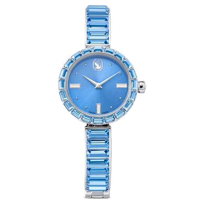 Reloj tipo brazalete Matrix, fabricado en Suiza, con pulseras de cristales, azul, acero inoxidable Reloj tipo brazalete Matrix, fabricado en Suiza, con pulseras de cristales, azul, acero inoxidable