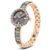 Reloj tipo brazalete Matrix, fabricado en Suiza, con pulseras de cristales, gris, acabado en tono oro rosa Reloj tipo brazalete Matrix, fabricado en Suiza, con pulseras de cristales, gris, acabado en tono oro rosa