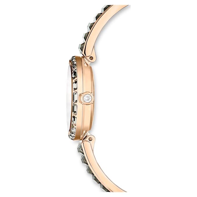 Reloj tipo brazalete Matrix, fabricado en Suiza, con pulseras de cristales, gris, acabado en tono oro rosa Reloj tipo brazalete Matrix, fabricado en Suiza, con pulseras de cristales, gris, acabado en tono oro rosa